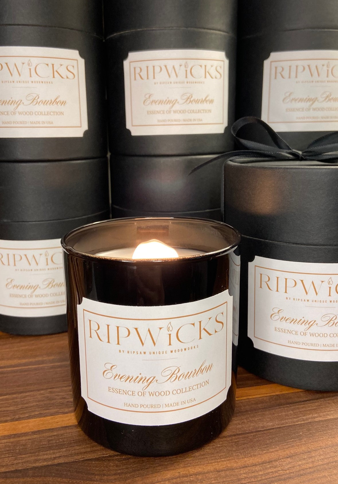 Wood Wick Candle - Evening Bourbon