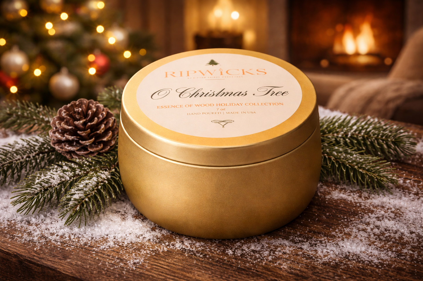 O Christmas Tree 7 oz - Wood Wick Candle