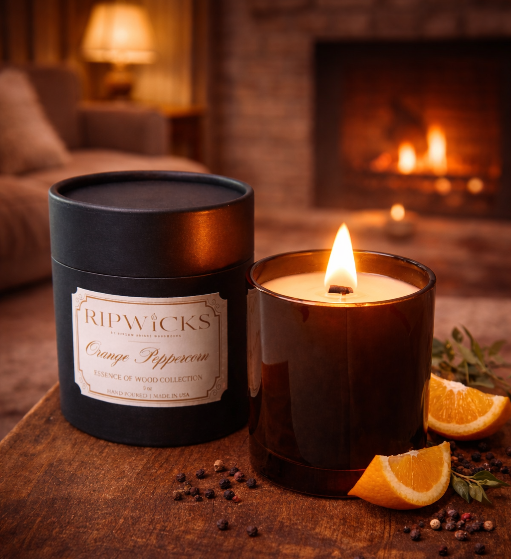 Orange Peppercorn 12 oz - Wood Wick Candle